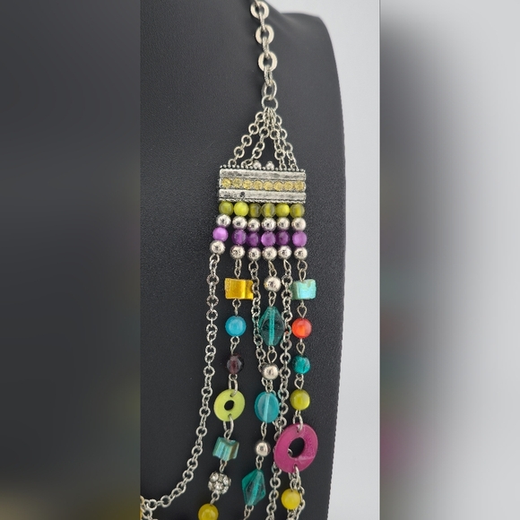 Lane Bryant Multi-Strand Colorful Beaded Necklace 22-28” Adjustable Length - Picture 9 of 9